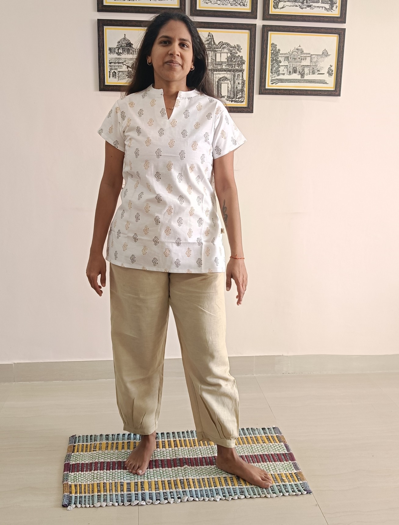 Symphony kurta with beige bottoms
